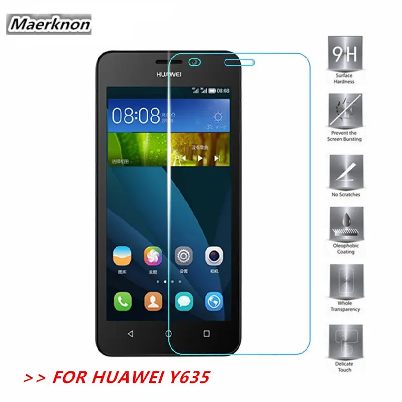 Maerknon Закаленное стекло пленка для huawei Y635 2015 экран защитный закаленное случае