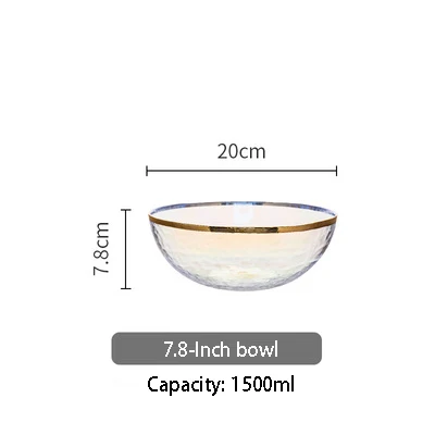 EECAMAIL нордическая Ins Пномпень стеклянная чаша Бытовая Посуда западные блюда для бифштекса тарелка салатная миска для десерта тарелка для закуски тарелка - Цвет: 7.8-Inch bowl