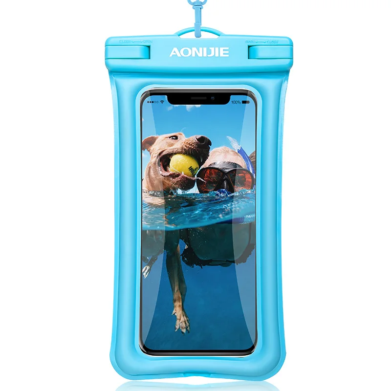 AONIJIE E4104 Floatable водонепроницаемый чехол для телефона сухая сумка чехол для мобильного телефона для речной поход плавание пляж дайвинг дрейфующий - Цвет: Sky Blue