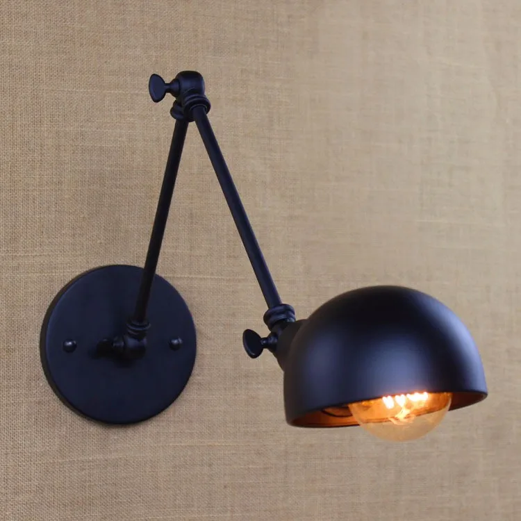 E27 Base Retro Loft Industrial LED Vintage Wall Lamp light Wall Sconce Adjustable Handle Metal Rustic Loft Light Sconce Fixtures (6)