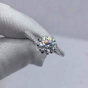 

100% 18K 750Au Gold Moissanite Diamond Ring D color VVS With national certificate MO-H100103