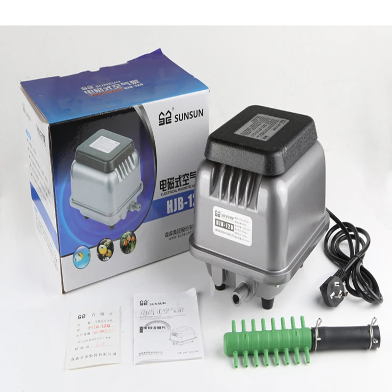 

120LPM 80W SUNSUN HJB-120 Electromagnetic Air Compressor Hydroponics Koi Pond Aquarium Fish Tank Aquaculture Air Aerator Pump