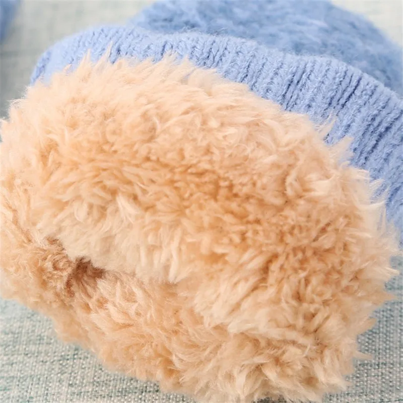 Cute Infant Baby Gloves Mittens Cotton Soft Knitting Warm Kids Gloves Thicken Hot Girls Boys Of Winter Warm Gloves  (5)