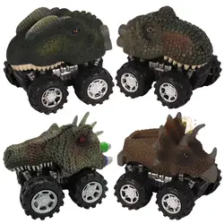 6 видов стилей в виде мини-Динозавра литые автомобили животных отступить модель автомобиля с большое колесо игрушка для детский подарок