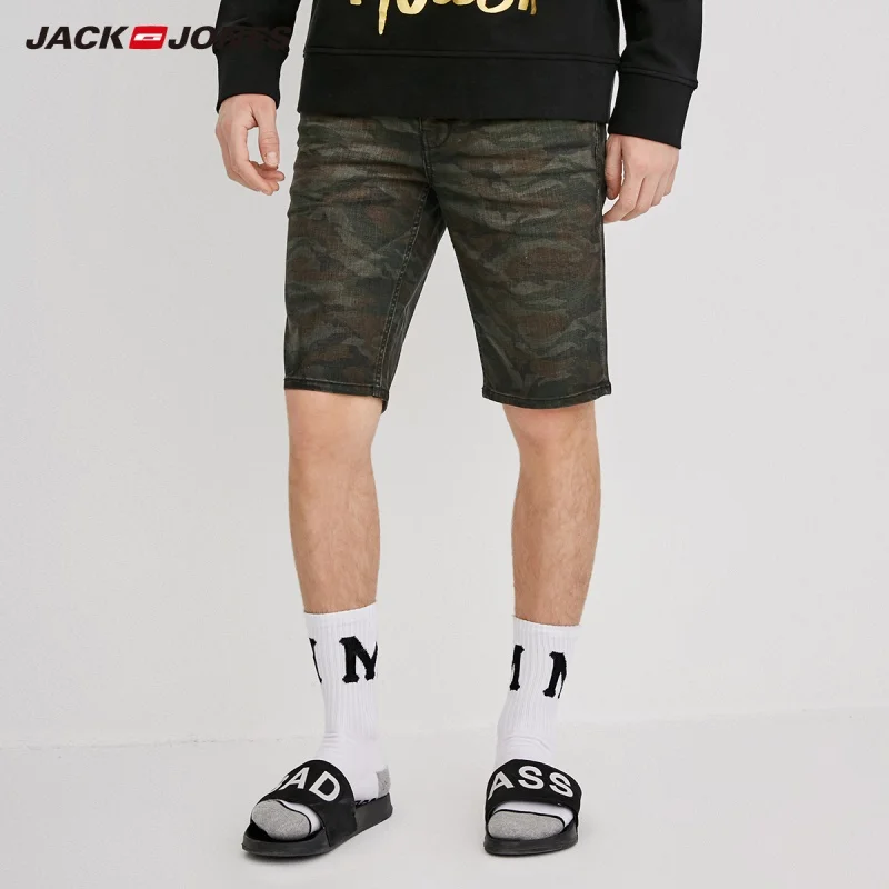 Мужские камуфляжные шорты JackJones прямые джинсы длиной до колена J | 218243501|Шорты|