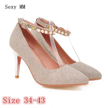 

High Heels Ladies High Heel Shoes Women Pumps Stiletto Woman Party Wedding Shoes Kitten Heels Plus Size 34 - 40 41 42 43