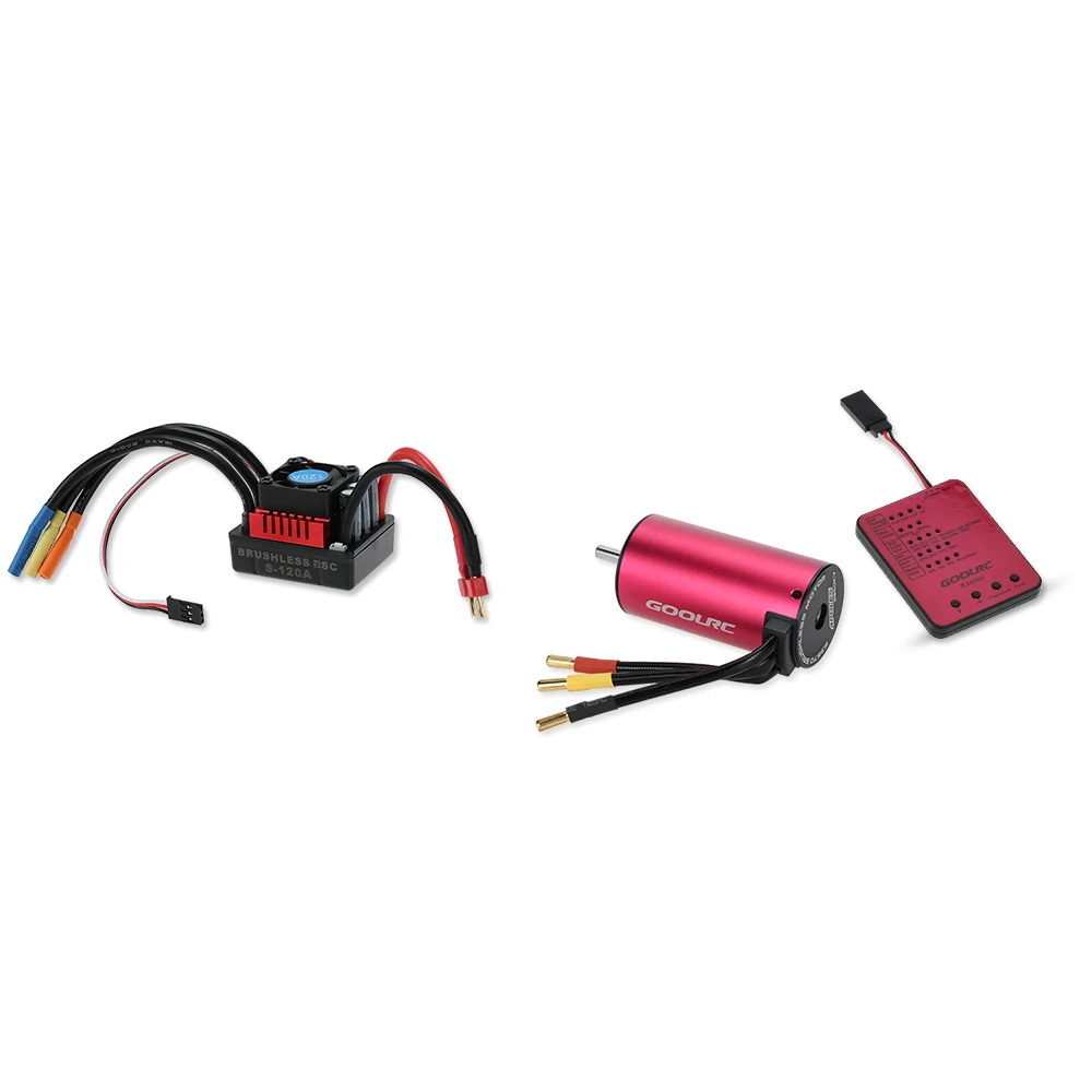 

Original GoolRC S3670 2850KV Sensorless Brushless Motor 120A Brushless ESC and Program Card Combo Set for 1/8 RC Car Truck