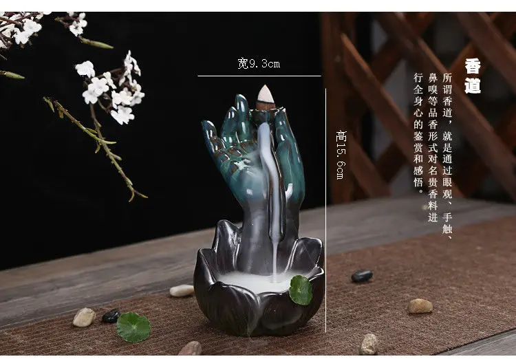 Fambe Ceramic Unique Smoke Backflow Cone Holder Incense Burner &7 CONES