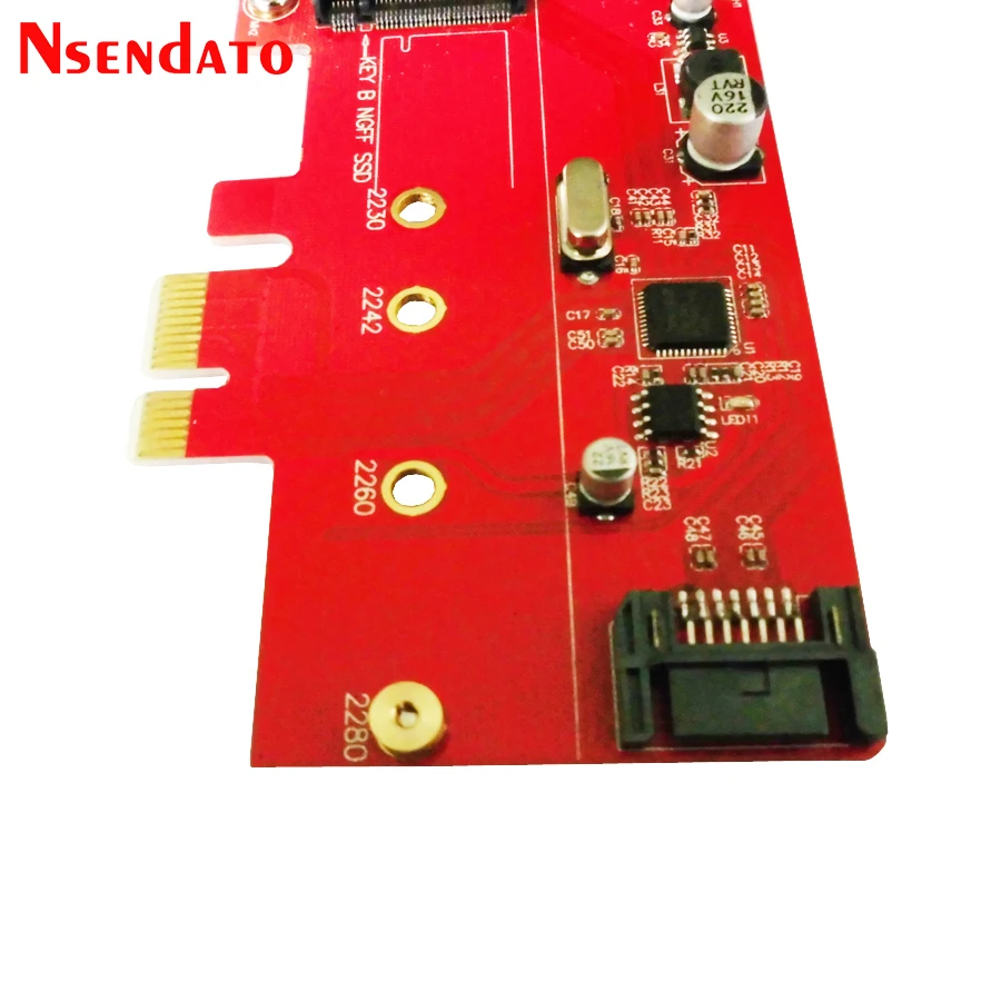 PCI E Express 2 0 до NGFF M.2 B Key SSD SATA III 3 к Sata комбинированный адаптер карты конвертер ASM1061|pci
