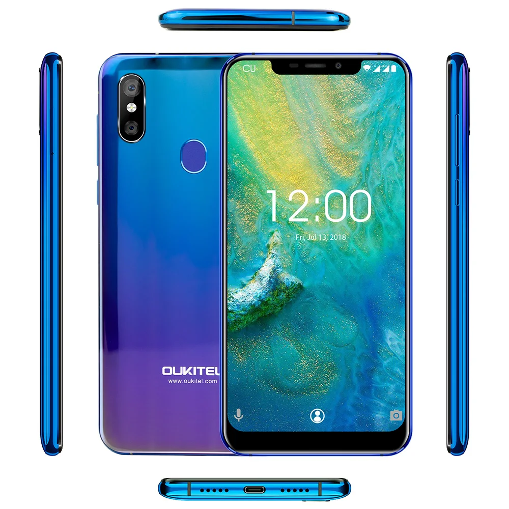 Смартфон OUKITEL U23 4G 6 18 дюймов Android 8 1 MTK 6763T Восьмиядерный 2 0 ГГц ГБ ОЗУ 64 Гб ПЗУ 16.0MP +