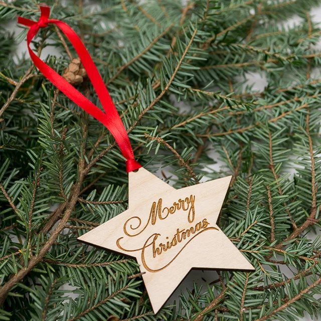1pcs christmas tree ornament wooden pentagram crafts supplies laser cut rustic wood christmas ornaments string decoration - Rustic Wood Christmas Tree 1pcs christmas tree ornament wooden pentagram crafts supplies laser cut rustic wood christmas ornaments string decoration - Rustic Wood Christmas Tree