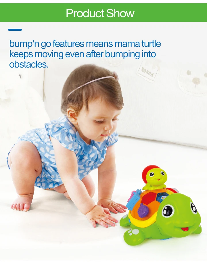 HOLA 868 родитель-ребенок Черепаха Интерактивная B/O электрическая головоломка для животных Черепаха малыш ползающий детские игрушки для 6 м +