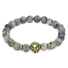 Натуральный Мрамор жемчуг Сплав большой Meatball Йога энергии браслеты с орнаментами