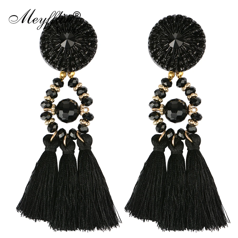 

Meyfflin Fashion Tassel Earrings for Women Bohemian Fringed Statement Drop Earring Long Dangle Brincos 2019 Ethnic Jewelry