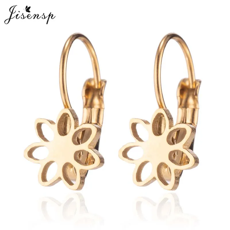 Jisensp Vintage Life Tree Stainless Steel Earrings Ethic Big Hoop Stud Earrings Fashion Jewelry for Women Girls Best Gift bijoux - Metal Color: GED213