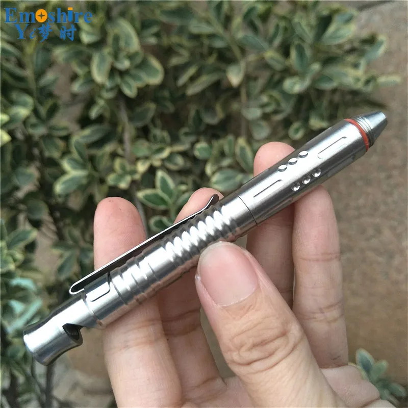 Emoshire Stainless steel whistle tactic pen tungsten steel defense pen assault pen anti-wolf survival key pen broken window pen attack head (11)