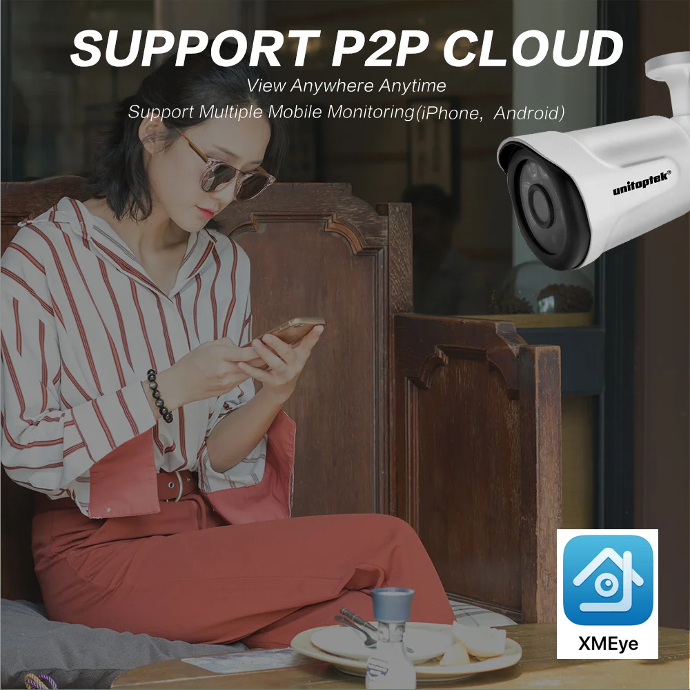 HD 4 K 8MP H.265 IP камера безопасности Пуля наружная Водонепроницаемая видеонаблюдения
