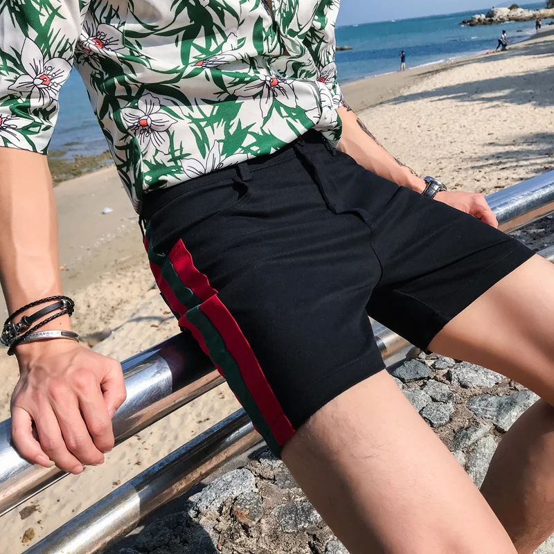 Zomer Kleding Kant Streep шорты Mannen Toevallige Heren облегающие шорты Уличная клетчатая одежда Korte Hombre Korte Masculino 3XL-M