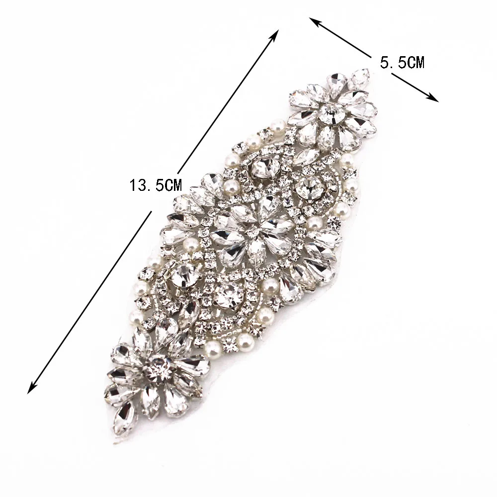 1 Pcs Handmade Iron On Patch Motif Applique Bridal DIY Rose Gold Crystal Rhinestones Appliques For Gown Sash Accessory | Свадьбы и