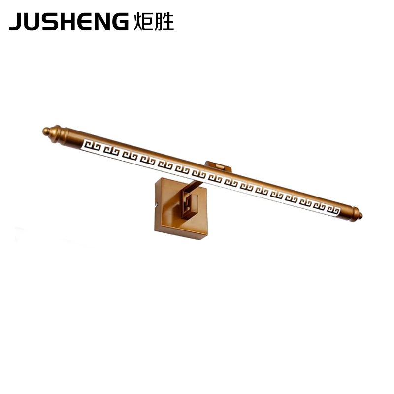 JUSHENG Deco Wall Lamp LED Mirror mirror Lights in bathroom red Brass led light fixtures Indoor 6360 with IP44 Drvier