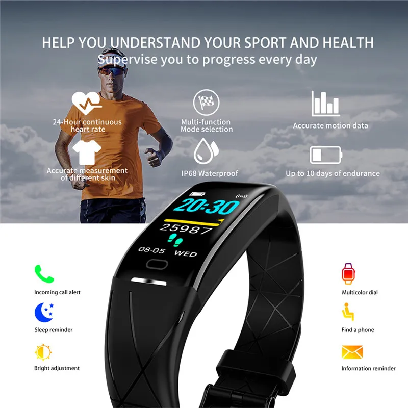 Z21puls Smart Bracelet IP68 Waterproof Smart Watch Men Heart Rate Blood Pressure Smart band Health Wristband for Android IOS