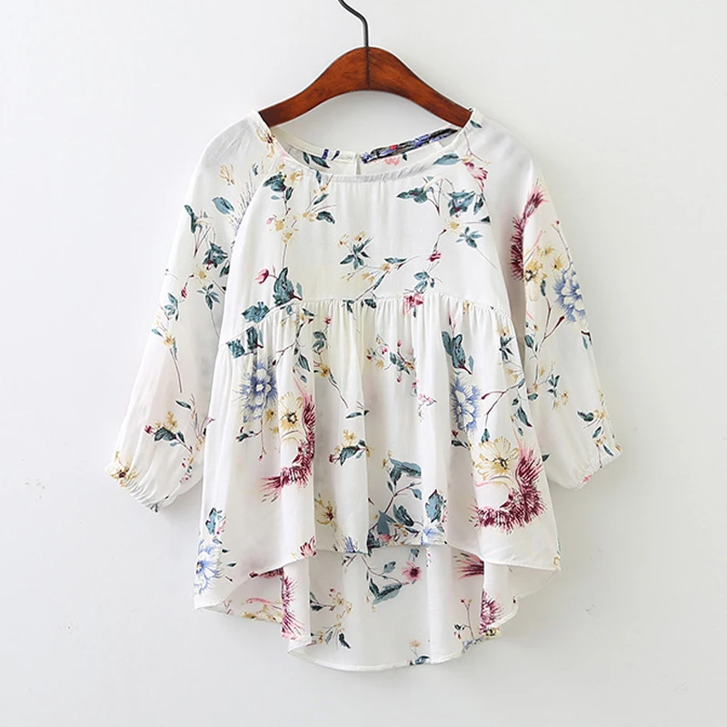 Kids Clothing New 2018 Autumn Summer Party Folds Girls Dress Printing Doll Shirt Dress Long Sleeve