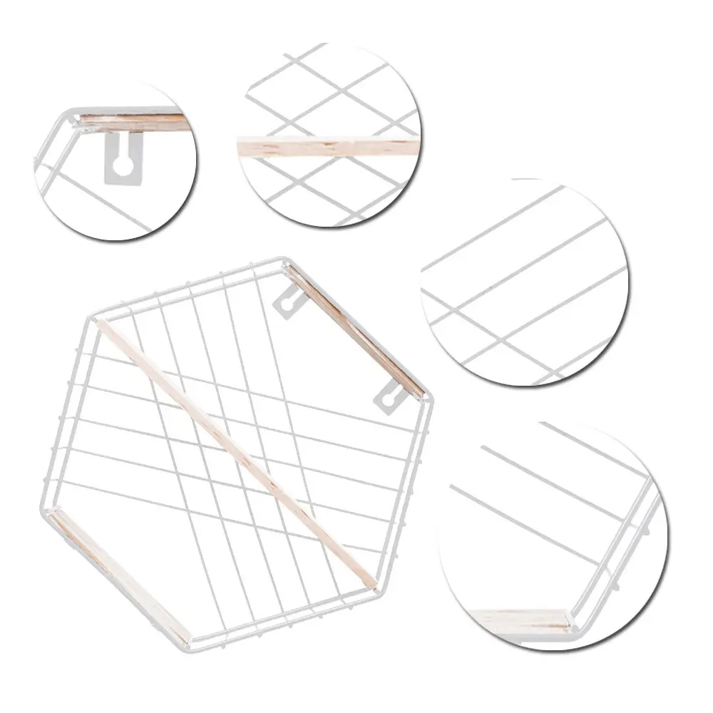Металлическая проволока шестигранные полки кронштейны журнал стойку идеально подходит для записи хранения стендов или крепления к стене титана