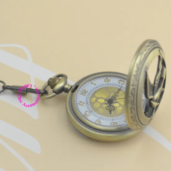 Оптом модные женские Девочка Винтаж Голодные игры карманные часы птица час часы Купоны для оптовой цены хорошее качество