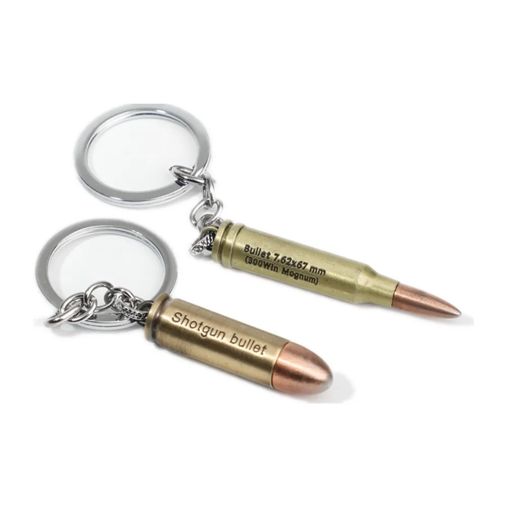 

FPS Game Style 7.62mm 5.56mm Bullet Key Chain Gun Keychain for Military Collection with gift box