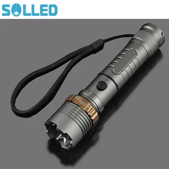 

SOLLED LED Flashlight Self-Defense Super Bright 5000LM XM-L T6 Zoomable Focus Flashlight Tatical Torch Lamp Police Light