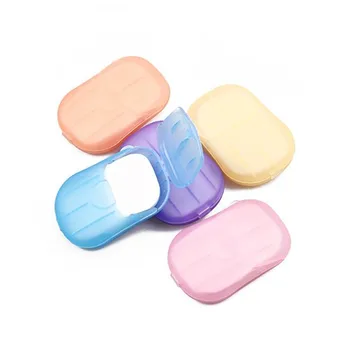 

Dropshipping Hot Sale 20pcs/Box Portable Travel Paper Soap Disposable Boxed Soap Paper Portable Hand Washing Box Mini Soap