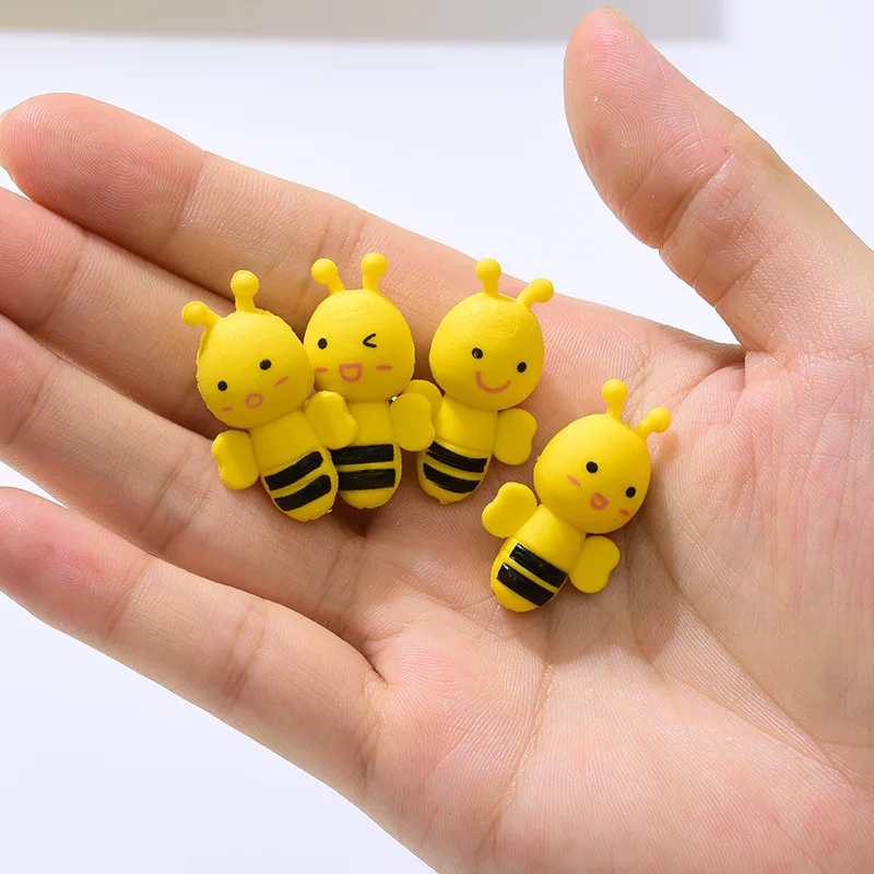 4 шт./упак. милые мини животные маленькие желтые ластики пчелы резиновый карандаш школьные ластики офисные канцелярские принадлежности для студентов Bts Подарочный инструмент