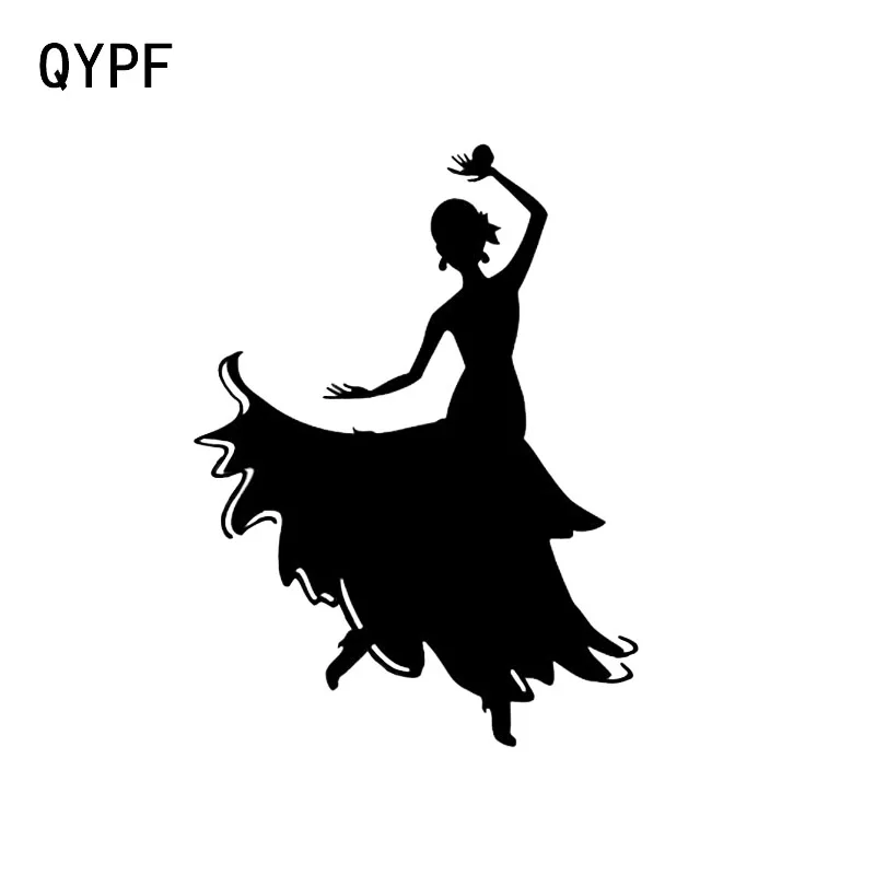 

QYPF 10.1*13.7 Interesting Cartoons Lovely Dancers People Decoration Car Sticker Vinyl Silhouette Motorcycle C16-2127