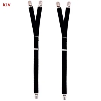 

2Pcs/Set Y Style Elastic Leg Suspender Strap Shirt Stays Non-slip Locking Clamps