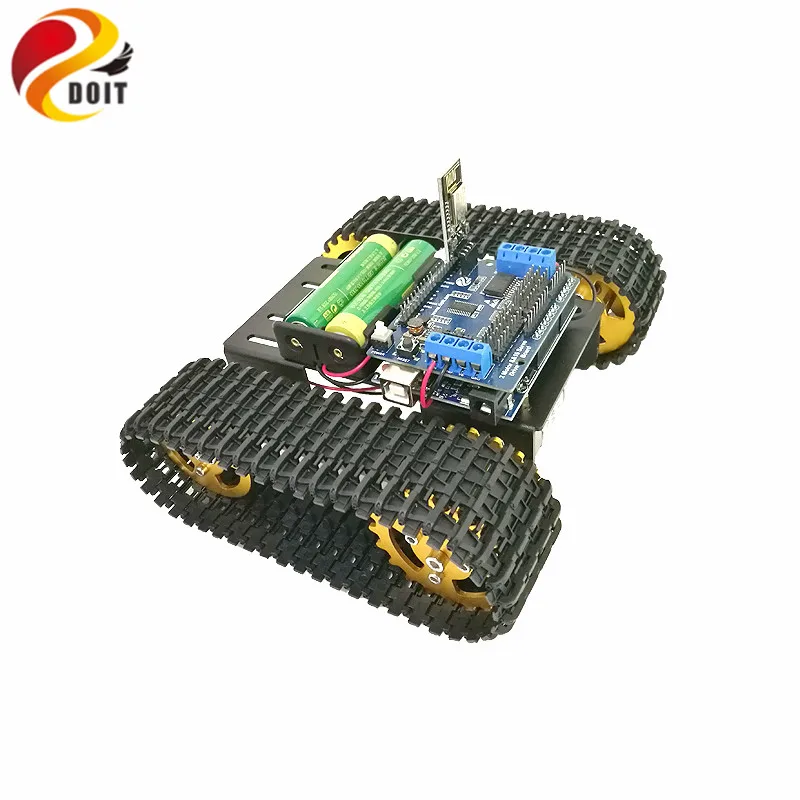 DOIT mini T101 WiFi Control Smart Robot Tank Chassis Tracked Car Platform with UNO R3 Development Board+ Motor Driver Board