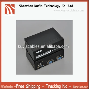 

Free Shipping High Quality 2 port 350 mhz VGA LCD CRT projector Video Monitor Splitter with audio connector