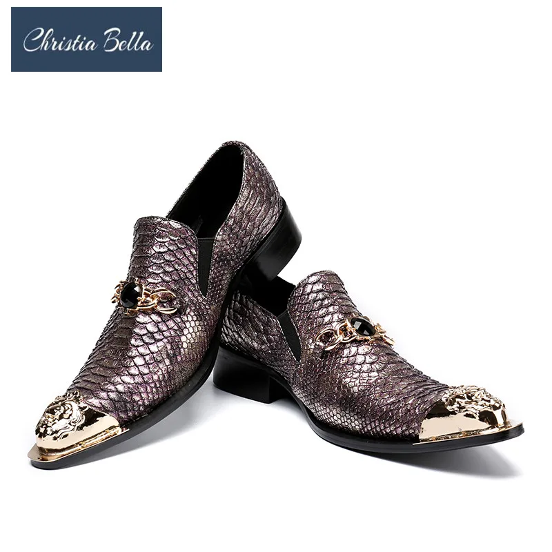 

Christia Bella Fashion Italian Designer Formal Mens Dress Shoes Genuine Leather Gold Luxury Wedding Male Shoes Office Party Shoe