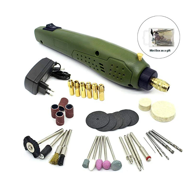 

Mini electric engraving machine AC100-240V engraving milling polishing set electric drill grinding rotary tool wood milling cutt