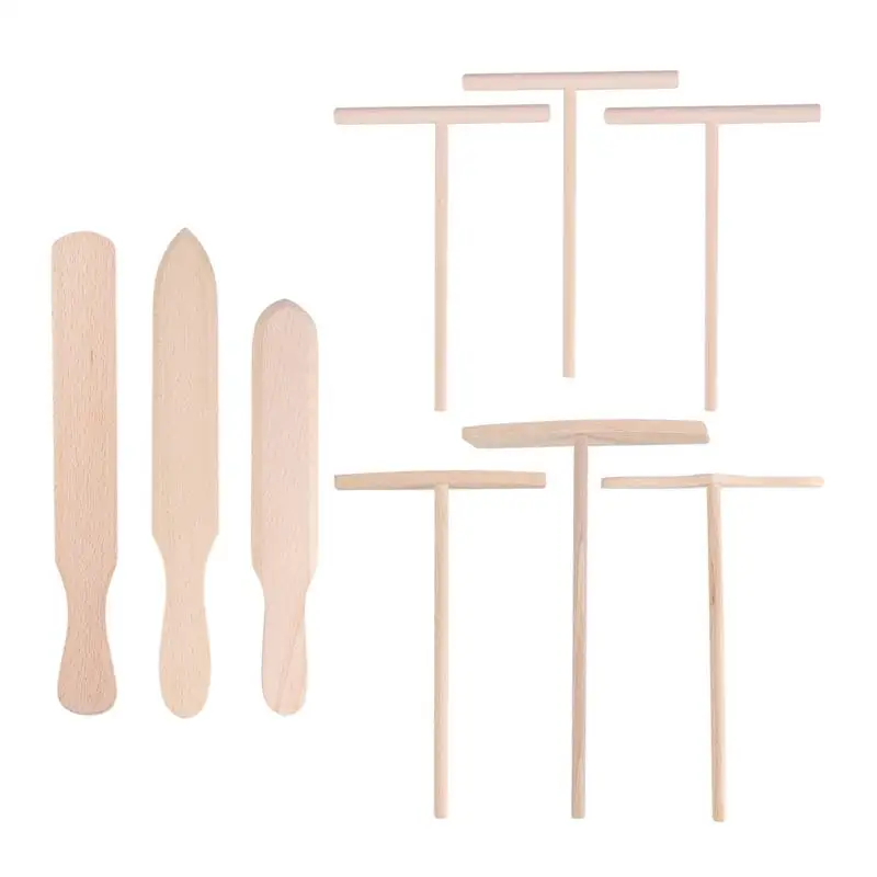

9pcs/Set Pancake Cooking Utensils Wooden Crepe Spreader and Spatula Non-stick Tortilla Rake Batter Spreading Tools