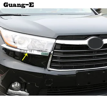 

Car body front head Light lamp detector frame stick styling ABS Chrome cover trim 2pcs For Toyota Highlander 2015 2016 2017