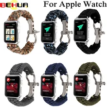 Для занятий спортом на открытом воздухе, ремешок для наручных часов Apple Watch, ремешок 42 мм, 38 мм, версия страховочный трос металлический болт застежка Браслет для наручных часов iWatch 1st 2nd 3rd 1/2/3