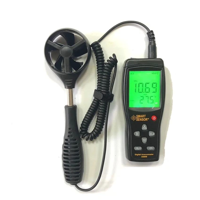 

Smart Sensor Portable AS856 Digital Air-flow Anemometer Wind Speed Meter Range 0.3-45M/S