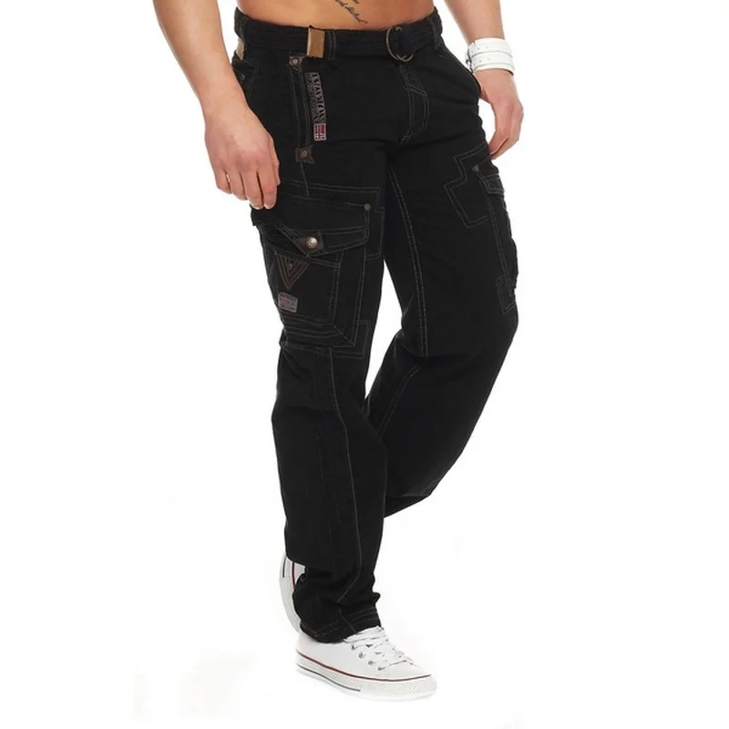 

ZOGAA 2019 Casual Men's Trousers Boys Casual Multi-pocket Solid Long Pants Male Tide Pants Male Outdoor Sports Tooling Trousers