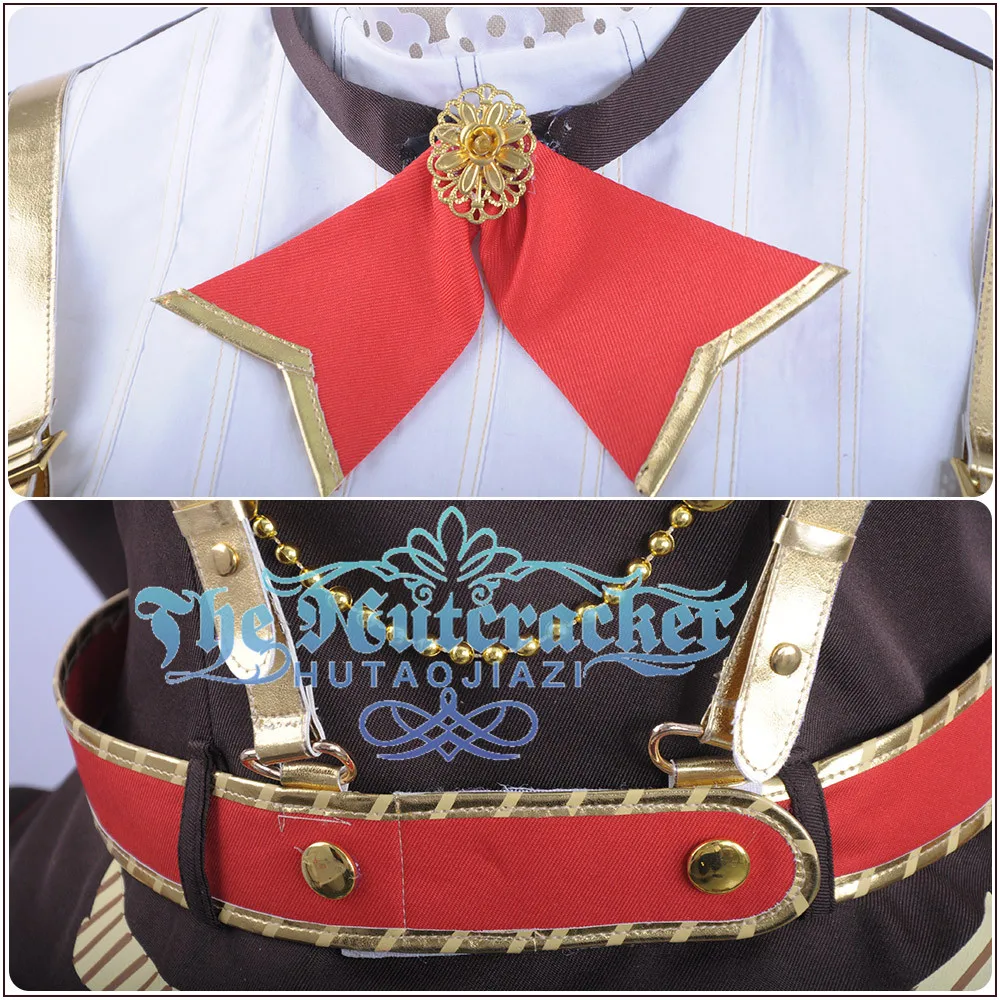 x_01Game LoveLive!Sunshine!! Aqours Bremen Band Kurosawa Ruby Cosplay Costume Women Maid Uniform Sexy Sleeveless Dress Socks Hairpin (4)
