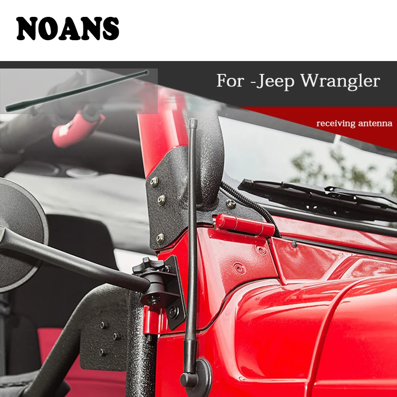 

NOANS Styling Black Signal Receiving Antenna Protecctive Stickers Decorative Covers For Jeep Wrangler JK 2007-2017 Accessories