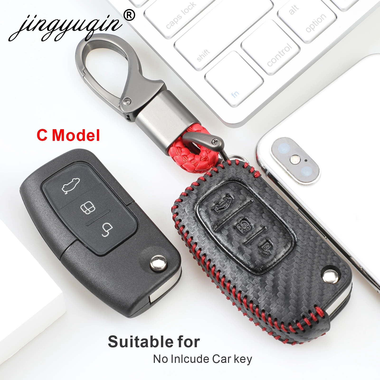 Generic Car Styling Leather Key Ring Cover Case Holder For Ford Best