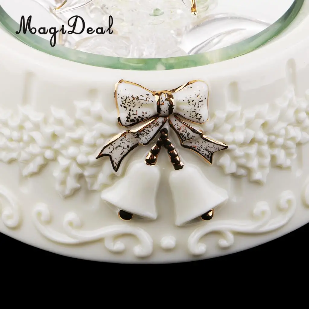 Collectibles Christmas Tree Wind Up Rotating Music Box Spun Glass Kids Birthday Gift