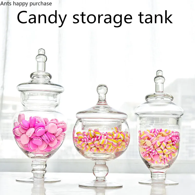 Glass Creative European Style Candy Jewelry Coin Storage Box Container Can Card Candlestick Wedding Gift | Дом и сад