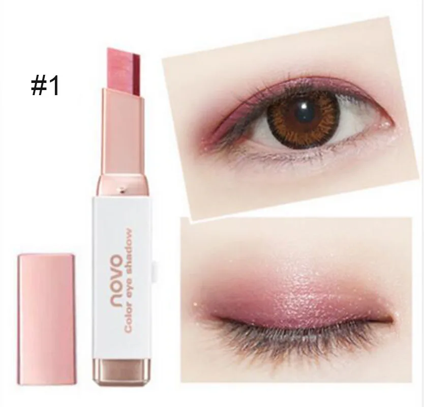 

1 Pc Makeup Eye Shadow Stick Cosmetic Gradient Fashion Women Earth Color Velvet Double Color Beauty Waterproof Shimmer Eyeshadow