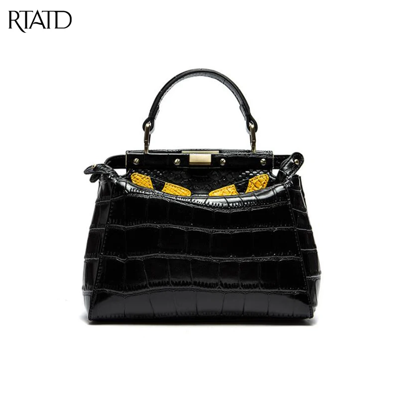 RTATD New Fashion Brand Design Women Handbags Vintage Monester Tote Ladies Shoulder Bags B243 RTATD New Fashion Brand Design Women Handbags Vintage Monester Tote Ladies Shoulder Bags B243